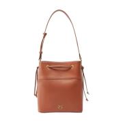 PINKO Brun Läderhandväska Elegant Stil Brown, Dam