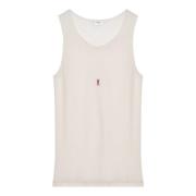 Saint Laurent Stilren Tanktop för Kvinnor Beige, Dam