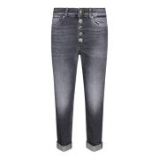 Dondup Svart Juvelknapp Löst Passform Jeans Black, Dam