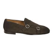 Doucal's Brun Mocka Dubbel Spänne Loafer Brown, Herr