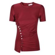 Paco Rabanne Mjuk Viskos Jersey Topp Red, Dam