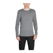 Calvin Klein Klassisk Merino Wool Crewneck Sweater Gray, Herr