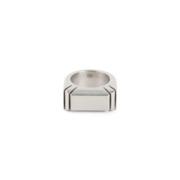 Rick Owens Skuren Sned Silver Mässing Ring Gray, Herr