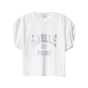 Gaëlle Paris Vit T-shirt med V-ringning White, Dam