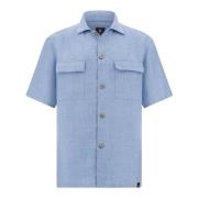 Boggi Milano Linne Camp Overshirt Blue, Herr