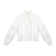 Isabel Marant Étoile Vit Valda Blus med Rynkade Detaljer White, Dam