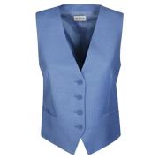 P.a.r.o.s.h. Stilig Gilet för en Modern Look Blue, Dam