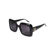 Gucci Stiliga Oversize Solglasögon Black, Dam