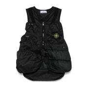 Stone Island Svarta Jackor Membrana 3L TC Gilet Black, Herr