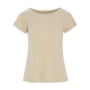 Bitte Kai Rand Ribbstickad T-shirt Elfenben Beige, Dam