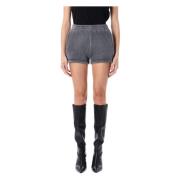 T by Alexander Wang Tvättad Asfalt Terry Sweatshorts Gray, Dam