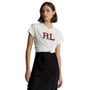 Ralph Lauren Logo Straight Fit Vit T-Shirt White, Dam