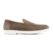 Doucal's Brun Mocka Loafer Platta Skor Brown, Herr