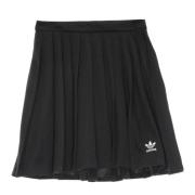 Adidas Svart Veckad Kort Kjol Dam Black, Dam