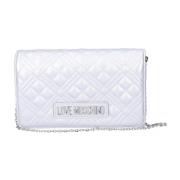 Moschino Love Quiltad Silver Axelväska Gray, Dam