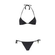 Balmain Metallisk Svart Bikini Black, Dam