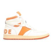 Rhude Vintage Läder High-Top Sneakers White, Herr