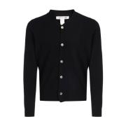 Comme des Garçons Svart Ull V-ringad Kofta Black, Herr