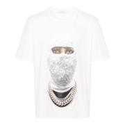 IH NOM UH NIT Vit Future Mask T-shirt med Logo White, Herr