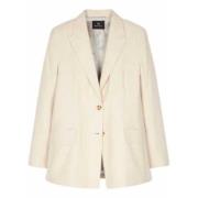 Paul Smith Randig beige linne bomullsblazer Beige, Dam