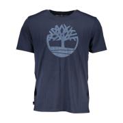 Timberland Blå Crew Neck Bomull T-shirt Blue, Herr