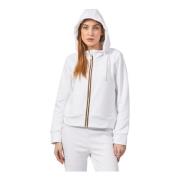 K-Way Vit Cropped Tröja med Half Zip White, Dam