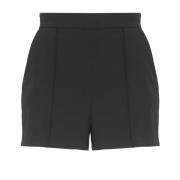 Elisabetta Franchi Svarta Shorts med Fickor och Dragkedja Black, Dam