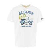 MC2 Saint Barth Sommar Bomull T-shirt med Framtryck White, Herr