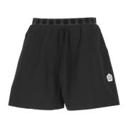 Kenzo Svarta Bomullsblandning Elastisk Midja Shorts Black, Dam