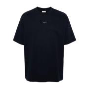 Drole de Monsieur Blå Logo Print Crew Neck T-shirt Blue, Herr