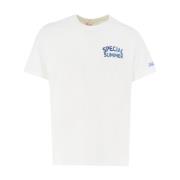 MC2 Saint Barth Sommar Bomull T-shirt med Broderat Logotyp White, Herr