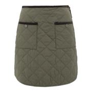 Max Mara Weekend Diamantquiltad Taffeta Kjol Green, Dam