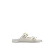 Jimmy Choo Fayence läderslides Beige, Dam