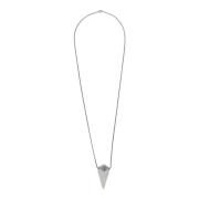 Rick Owens Metallisk Pyramidhalsband med Berlock Gray, Herr