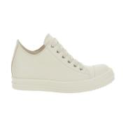 Rick Owens Vita Låga Sneakers i Läder White, Dam