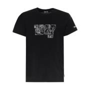 MCS Blommigt Design Bomull T-shirt Black, Herr