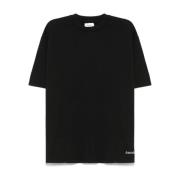 Amish Svart Crew Neck T-shirts och Polos Black, Herr