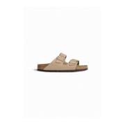 Birkenstock Beige Läder TwoStrap Sandal Beige, Dam