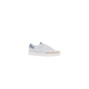 P448 Vit lädersneaker med mockainsatser White, Herr