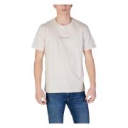 Calvin Klein Jeans Beige Tryckt Rund Hals T-shirt Beige, Herr