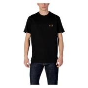 Armani Exchange Svart bomulls-T-shirt med rund hals Black, Herr