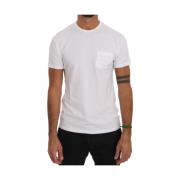 Daniele Alessandrini Vit Elegant T-shirt Italienskt Hantverk White, He...