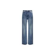 Ami Paris Stiliga Wide Leg Jeans för Komfort Blue, Dam