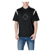 Armani Exchange Svart Bomull T-shirt för Män Black, Herr