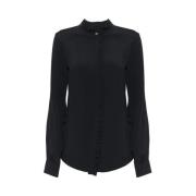 Harmont & Blaine Första Blå High Neck Ruffle Black, Dam