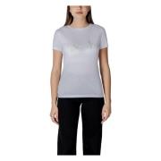 Armani Exchange Casual T-shirt med rund hals White, Dam