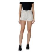 Guess Vita Snörshorts, Bomull-Polyester Blandning White, Dam