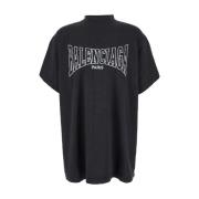 Balenciaga Svart Crewneck T-shirt med Maxi Logo Black, Herr