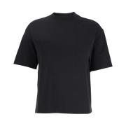 Theory Svart Crewneck Tröja Kortärmad Bomull Black, Dam