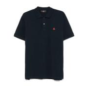 Peuterey Blått Poloshirt med Logobrodyr Blue, Herr